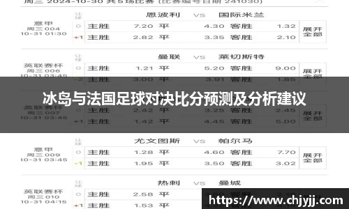 冰岛与法国足球对决比分预测及分析建议